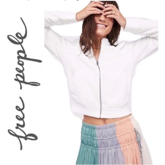 Free People Just For You Shirred White Jacket 🔥🔥HOST PICK🔥🔥 NWT - Picture 1 of 9
